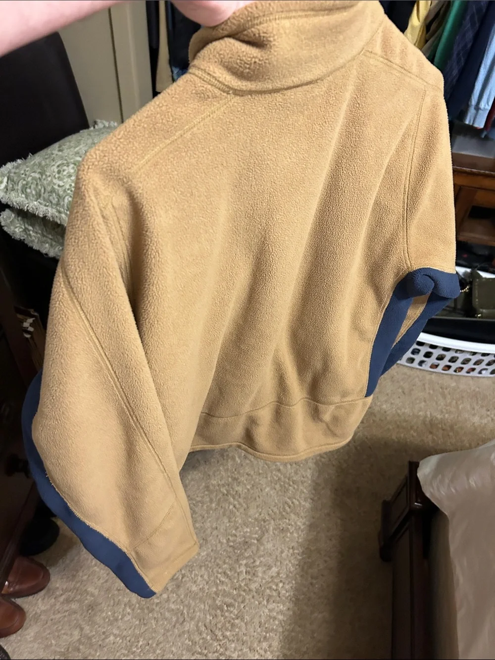 The North Face Camel Fleece Jacket with Navy Panels